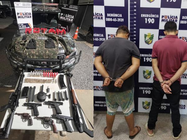 Sorriso: ROTAM apreende arsenal de guerra de fac&ccedil;&atilde;o, recupera carro roubado e prende bandidos que planejavam homic&iacute;dio