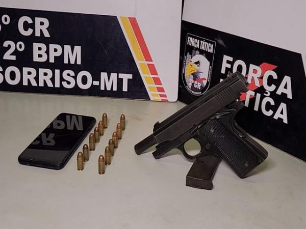 Sorriso: Jovem, com passagens por tr&aacute;fico, roubo, recepta&ccedil;&atilde;o e invas&atilde;o, &eacute; preso com arma e muni&ccedil;&atilde;o durante a Lei Seca da Idemar Riedi