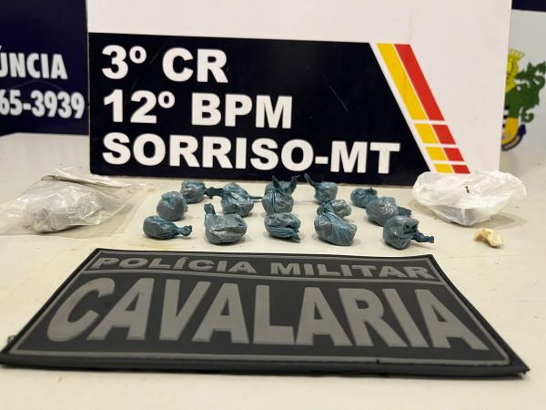 Sorriso: Traficante &eacute; preso ap&oacute;s ser flagrado pela Cavalaria com drogas no "escurinho"