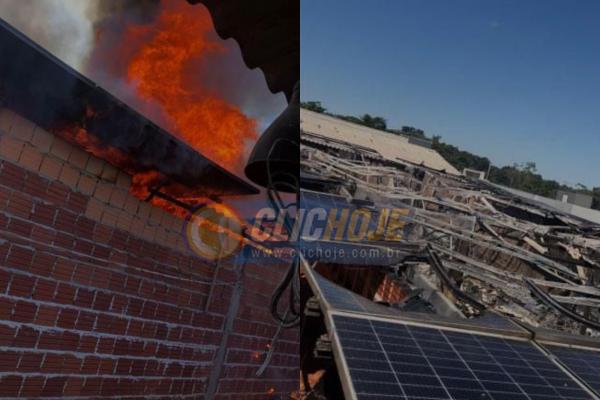 Sorriso: Fogo destr&oacute;i "planta&ccedil;&atilde;o" de placas solares no Jd. dos Ip&ecirc;s