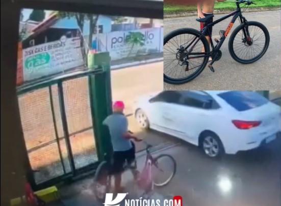 Sorriso: Bandido furta bicicleta de estacionamento de supermercado