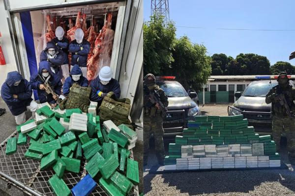 MT: Caminhoneiro &eacute; preso ap&oacute;s ser flagrado com mais 160kg de coca&iacute;na escondidos entre carnes dentro de caminh&atilde;o frigor&iacute;fico
