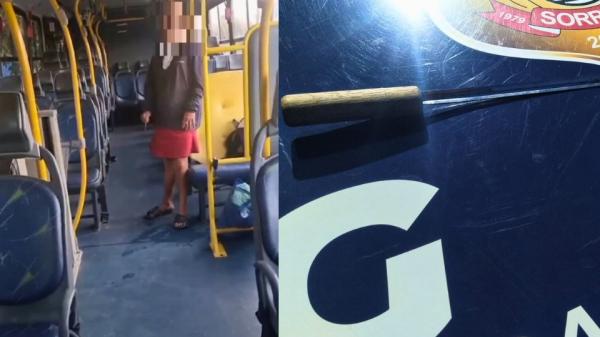 Sorriso: "Irritada" mulher amea&ccedil;a atacar passageiros de &ocirc;nibus com espeto de ferro