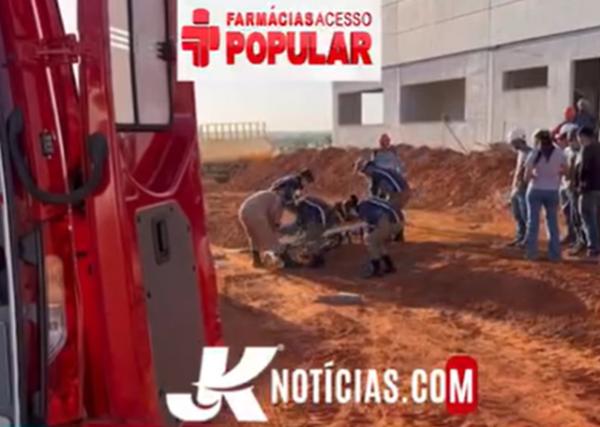 Sorriso: Trabalhador fica ferido após vidro cair em sua perna durante construção de ginásio