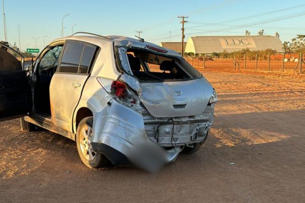 Sorriso: Motorista fica ferido ap&oacute;s capotar carro na BR-163