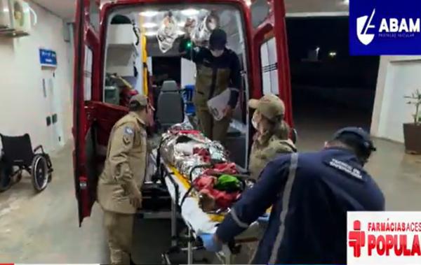 Sorriso: Homem é socorrido pelos Bombeiros após levar facãozadas de vizinho na Poranga