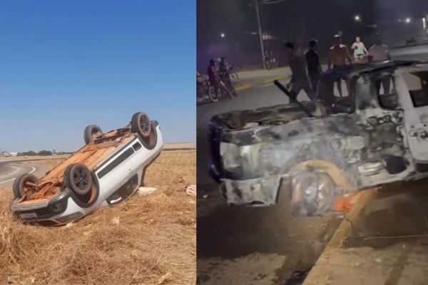 Ipiranga do Norte: Homem briga com a mulher e coloca fogo em carro dois dias depois de capotar veículo na MT-010