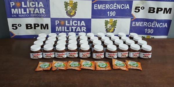 MT: Ladrão "formiguinha" é preso após furtar 40 potes de Nutella e pacotes de suco em mercado