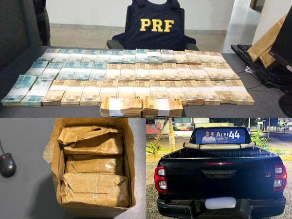 Sorriso: Homem é preso pela PRF com R$ 300 mil em Hilux durante fiscalização eleitoral com TRE; dinheiro seria para compra de votos