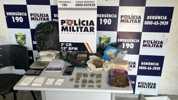 Sorriso: PM fecha "armazém" de facção e apreende maconha, cocaína e pasta base no Terra Brasil; Uma mulher foi presa