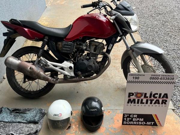 Sorriso: PM apreende moto usada por bandidos em tentativa de homicídio no Mário Raiter