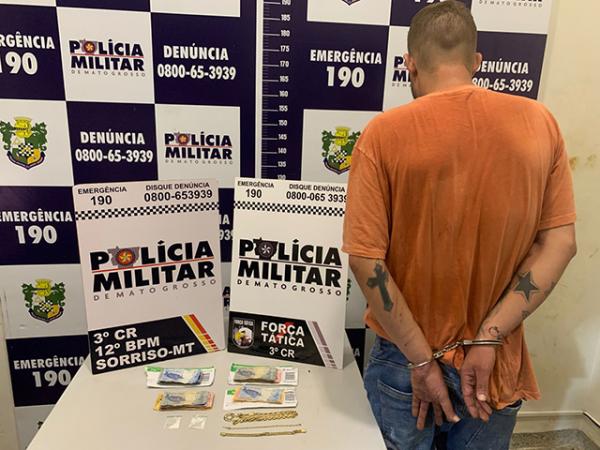 Sorriso: PM prende homem com droga e dinheiro no S&atilde;o Domingos