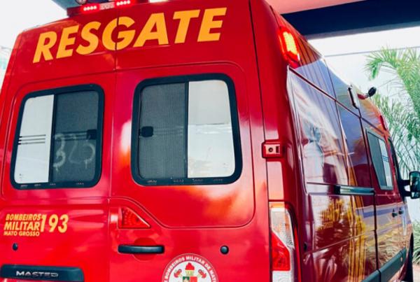 Sorriso: Bombeiros socorrem mulher que foi agredida por marido em clube e machucou joelho