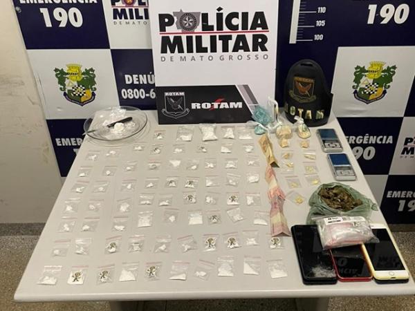 Sorriso: ROTAM fecha "boca de fumo" e prende cinco com cocaína, pasta base e maconha 