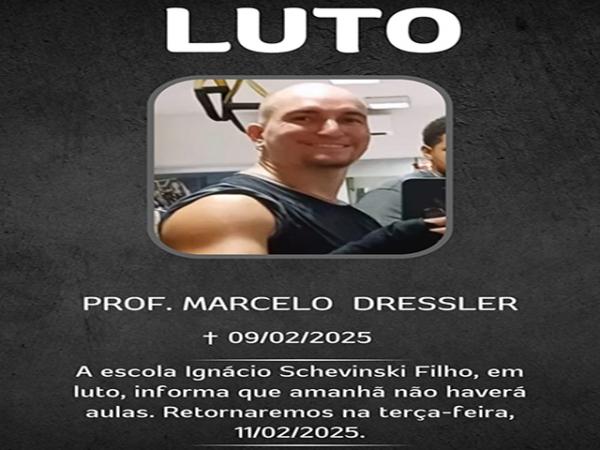 Sorriso: Escola Ignácio informa que não haverá aula nesta segunda (10/02) pelo falecimento do professor Marcelo