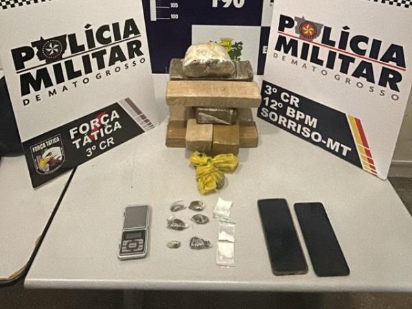 Sorriso: FT apreende mais de 6kg de maconha e porção de cocaína; dois foram presos