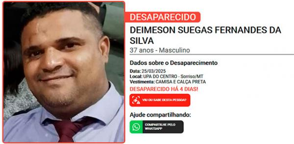 Sorriso: Homem desaparece após ir à UPA com dores nas costas; família está à procura e pede ajuda