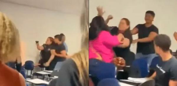 Alunas de Direito brigam, uma saca arma e ameaça atirar durante aula na Faculdade