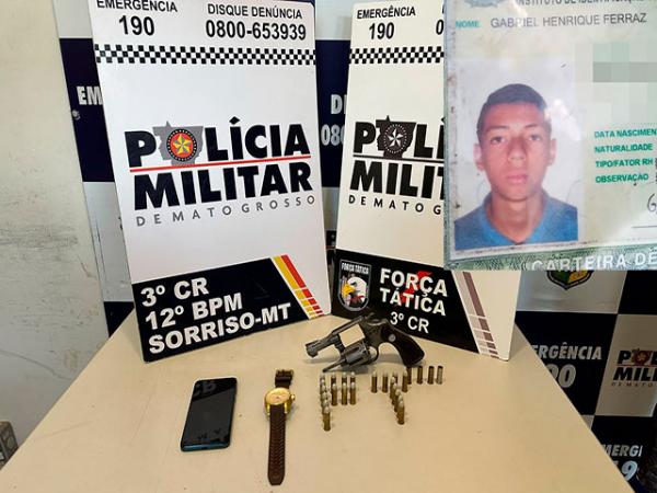 Sorriso: Criminoso morre após troca de tiros com a PM no Poção; Dois menores foram apreendidos e os 3 iriam matar mais um nesta quarta