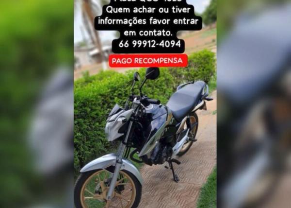 Sorriso: Ladr&atilde;o furta moto de frente da casa da v&iacute;tima e est&aacute; cometendo crimes com a moto furtada