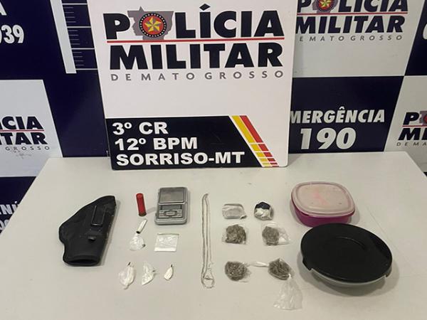Sorriso: Traficante &eacute; preso ao ver policiais, jogar droga no ch&atilde;o e tentar se esconder dentro de casa