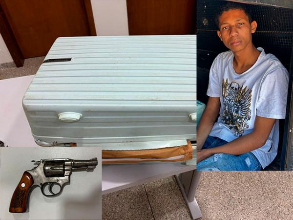 Sorriso: Gari encontra mala com roupas e arma e PC prende jovem que iria matar inimigo do PCC