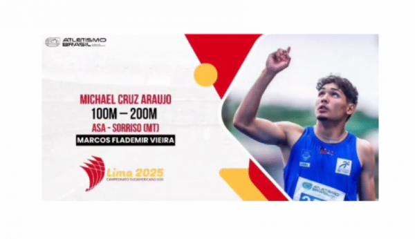 Atleta sorrisense é convocado para representar o Brasil no Sul-Americano Sub-20 de Atletismo