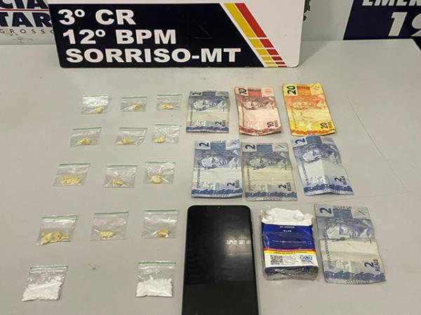 Sorriso: Homem &eacute; preso ap&oacute;s PM abord&aacute;-lo e encontrar drogas em carteira de cigarro