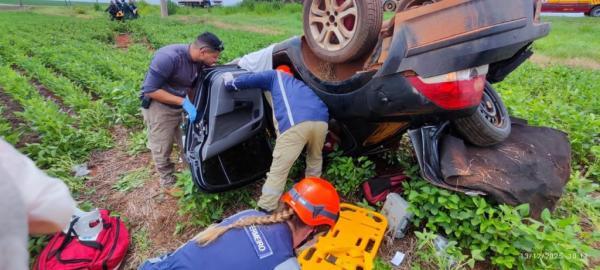 Sorriso: Ciopaer, bombeiros e concession&aacute;ria resgatam v&iacute;timas de grave na MT-242 sentido Nova Ubirat&atilde;