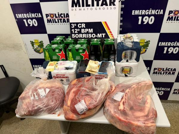 Sorriso: Menor &eacute; apreendido pela PM por aplicar golpes do falso Pix; ele estava comprando carnes e cervejas