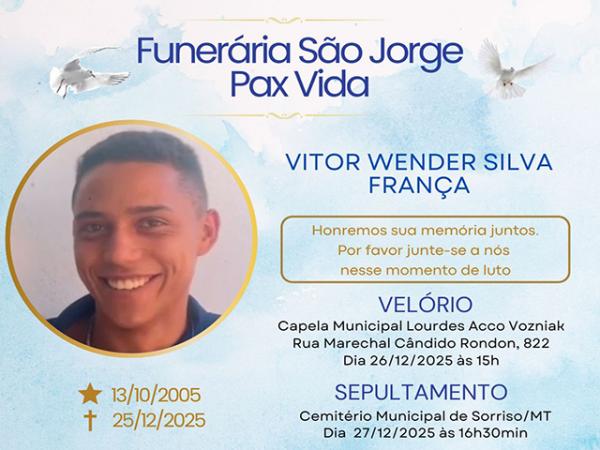 Sorriso: Vitor Wender, que morreu em grave acidente de moto na Imigrantes, &eacute; velado na Capela Mortu&aacute;ria