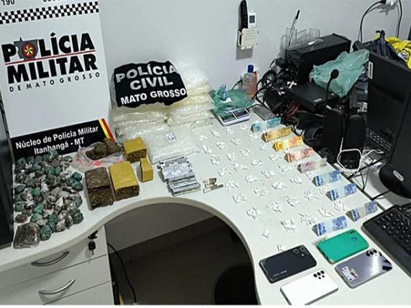 Itanhang&aacute;: For&ccedil;as de Seguran&ccedil;a apreendem grande quantidade de entorpecentes e cinco suspeitos, tr&ecirc;s s&atilde;o menores de idade