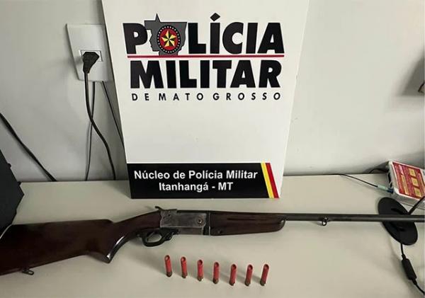 Itanhang&aacute;: PM prende homem ap&oacute;s ele atirar no quintal de casa