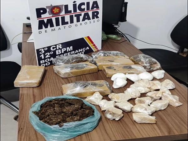 Boa Esperan&ccedil;a do Norte: PM prende traficantes com maconha e coca&iacute;na