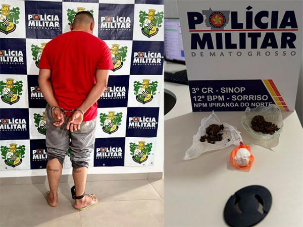 Ipiranga do Norte: Homem preso dia 11 &eacute; preso de novo dia 13 por tr&aacute;fico de drogas; ele estava revirando lixeira e tentou fugir da PM