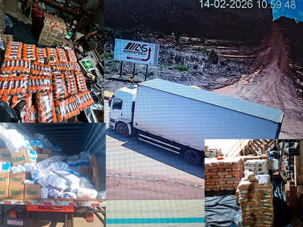 Sorriso: R.A.I.O intercepta e apreende caminh&atilde;o abarrotado de cestas b&aacute;sicas que seriam distribu&iacute;das pelo CV