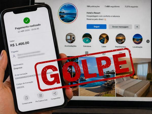 Mulher perde R$ 1,4 mil em golpe de falsa reserva de hotel 