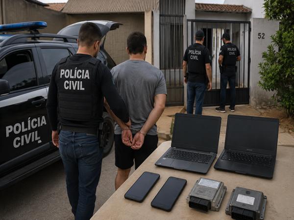Sorriso: PC cumpre mandados de pris&atilde;o, busca e apreens&atilde;o no Rota do Sol e preso n&atilde;o sabe explicar origem de m&oacute;dulos apreendidos