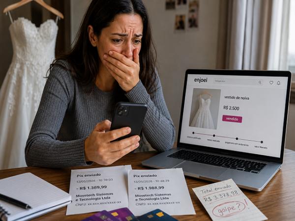 Sorriso: Mulher perde mais de R$ 3 mil quando tentava vender vestido de noiva no Enjoei