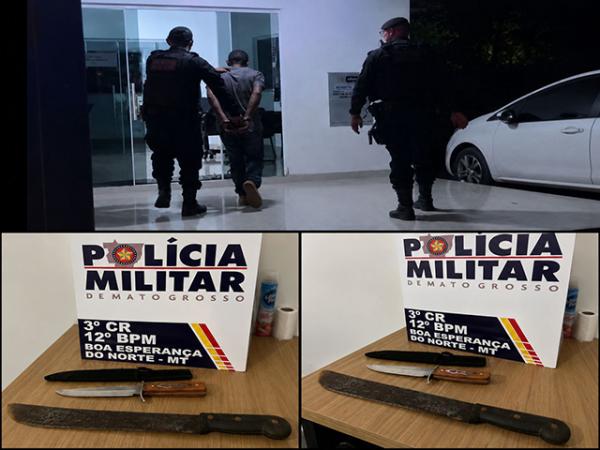 Boa Esperan&ccedil;a do Norte: Homem &eacute; preso ap&oacute;s tentar matar ex a fac&atilde;ozadas em bar; clientes evitaram o pior