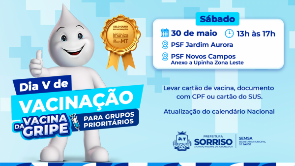 Sorriso: Dia V de Vacina&ccedil;&atilde;o chega &agrave;s UBSs do Jardim Aurora e do Novos Campos