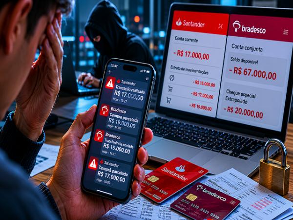 Sorriso: Homem perde R$ 84 mil ap&oacute;s bandidos invadirem suas contas do Santander e Bradesco