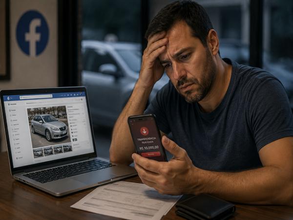 Sorriso: Mesmo desconfiado, homem cai em golpe e perde R$ 10 mil tentando comprar carro pelo Facebook em Sinop