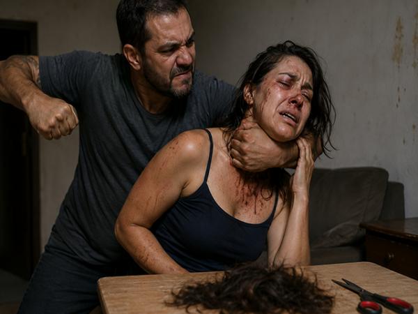 Sorriso: Marido &eacute; preso ap&oacute;s espancar esposa e tentar mat&aacute;-la enforcada; ele cortou o cabelo da mulher e deu outra surra nela