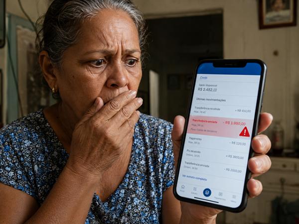 Boa Esperan&ccedil;a do Norte: Idosa percebe celular vibrando e descobre que algu&eacute;m transferiu quase R$ 2 mil da conta