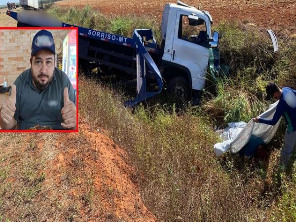 Sorriso: Motorista morre ap&oacute;s grave acidente entre caminh&otilde;es na MT-242 perto de Nova Ubirat&atilde;