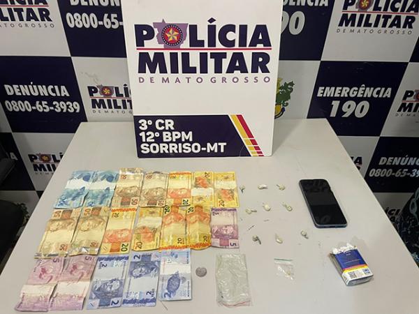 Sorriso: Adolescente de 14 anos &eacute; apreendido com por&ccedil;&otilde;es de pasta base e dinheiro quando traficava