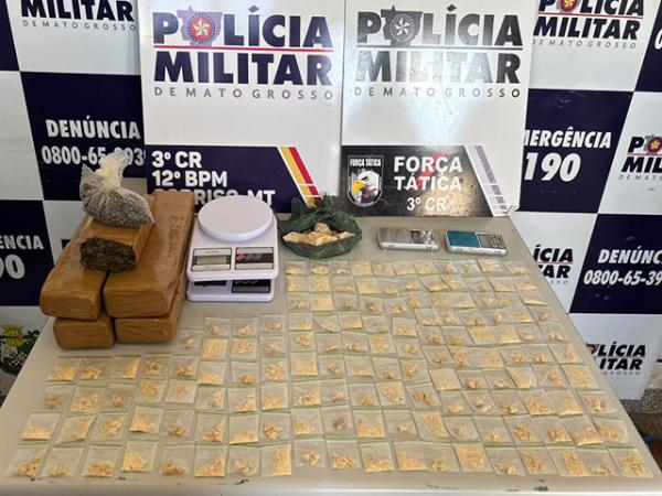 Sorriso: For&ccedil;a T&aacute;tica prende traficante com quase 5,5 kg de drogas e acaba com "lojinha" no Santa Maria