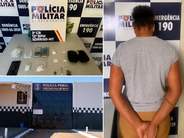 Sorriso: Tornozelada presa com drogas pela PM, tinha tornozeleira por tentar entrar no Ferrugem com maconha na vagina
