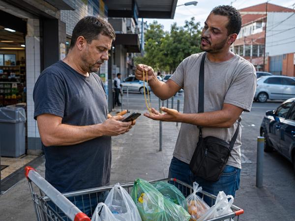 Sorriso: Homem cai em golpe e perde R$ 1 mil ap&oacute;s comprar corrente de ouro falsa na sa&iacute;da de mercado: "preciso comprar comida"